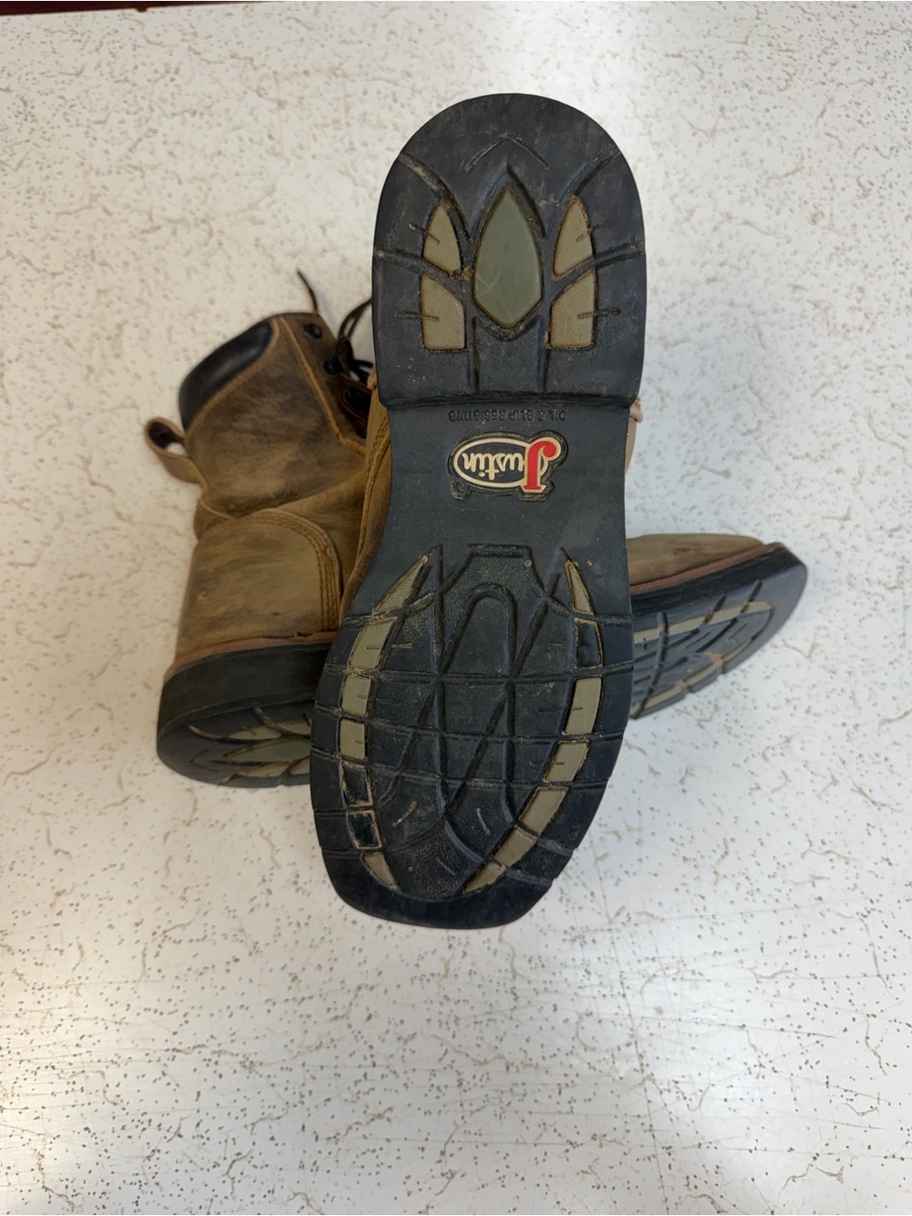Justin Original Pulley 8" Steel Toe Work Boots Lace Up Men's Size 9 EE - Picture 7 of 7